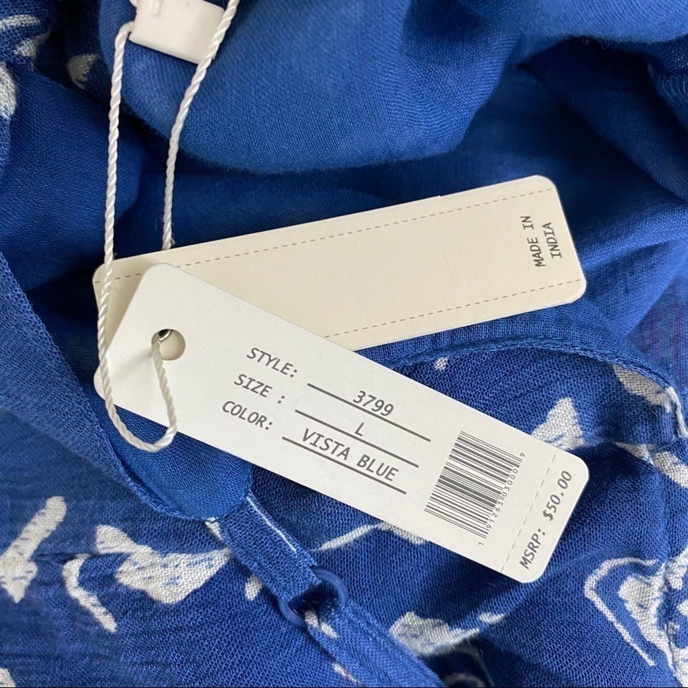 Kiwi Blue Tie Back Summer Dress Sundress L Brand New - Picture 5 of 9